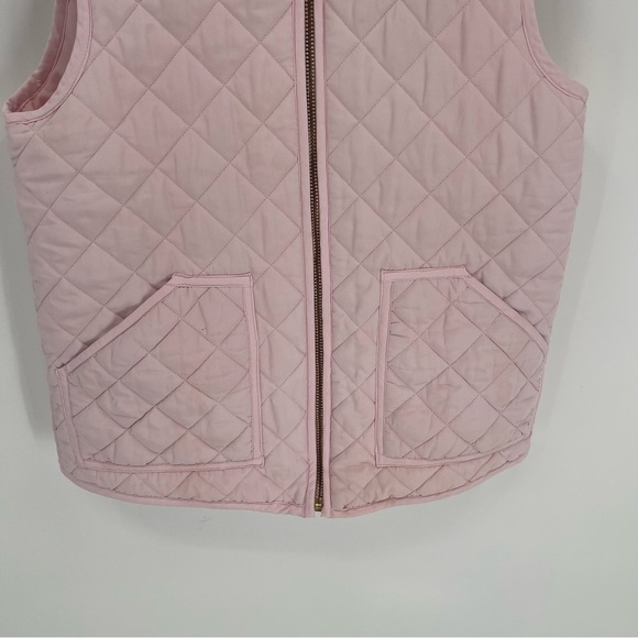 J Crew Crewcuts Girls Pink Quilted Vest Zip Front Size 10 Pockets Sleeveless - Picture 3 of 8